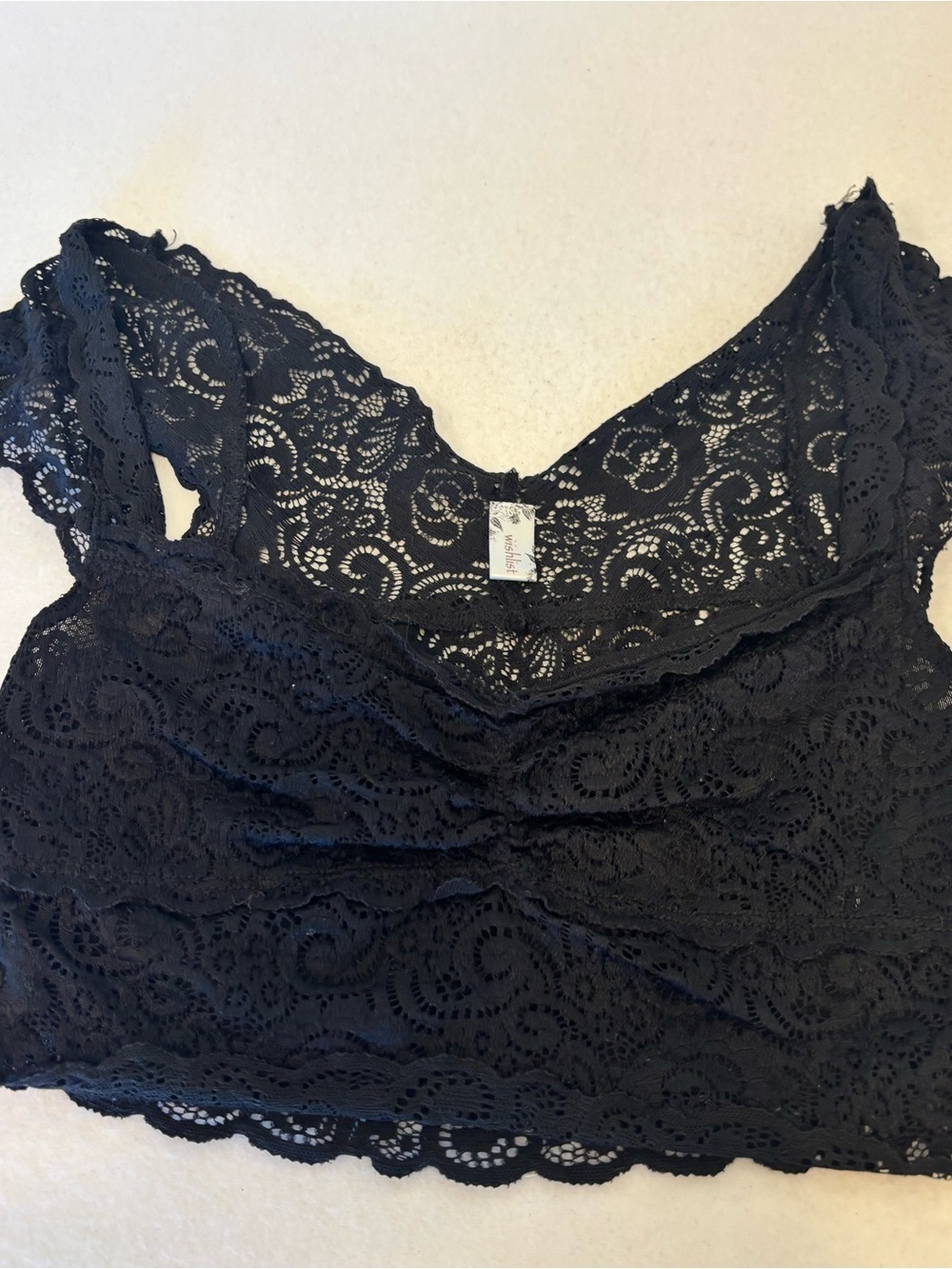 Wishlist Black Lace Bralette Crop Top Small Boho Romantic Festiva